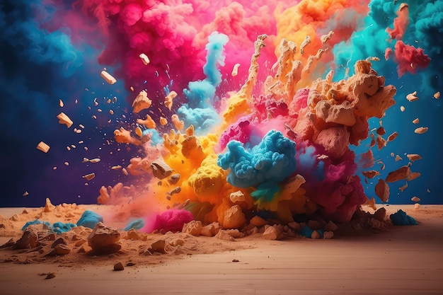 Цветовые взрывы Счастливые цвета для Холи