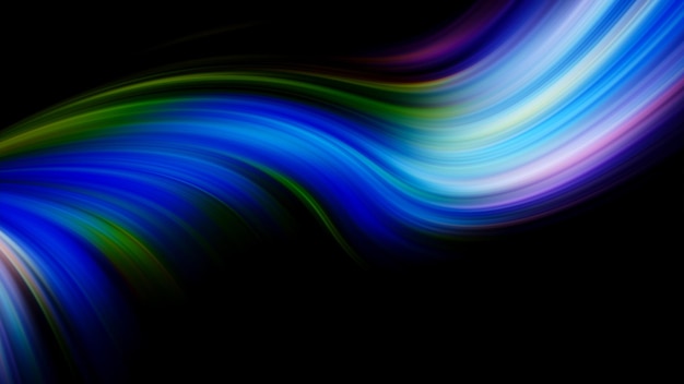 Color blue blur abstraction lines black background