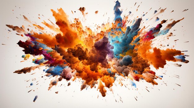 Color burst explosion on isolated background