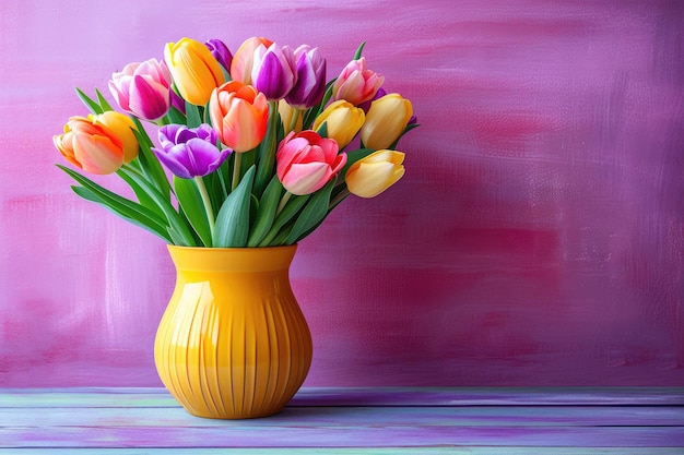 Color Burst Spring Flowers in Sunny Vase