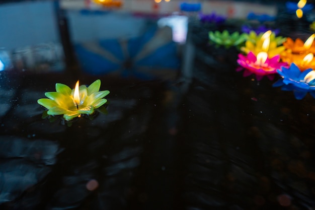 color candle lotus