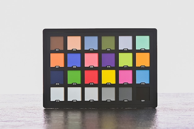 Foto test della scheda colori tavolozza tavolozze bilanciamento colore