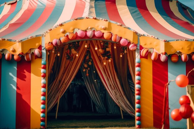 Color circus tent generative ai