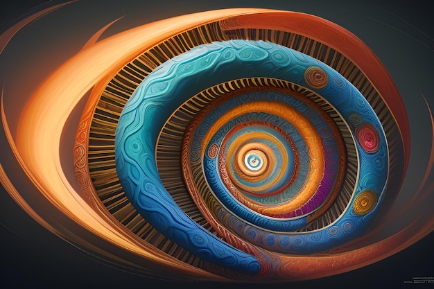 Photo color design with a spiral design