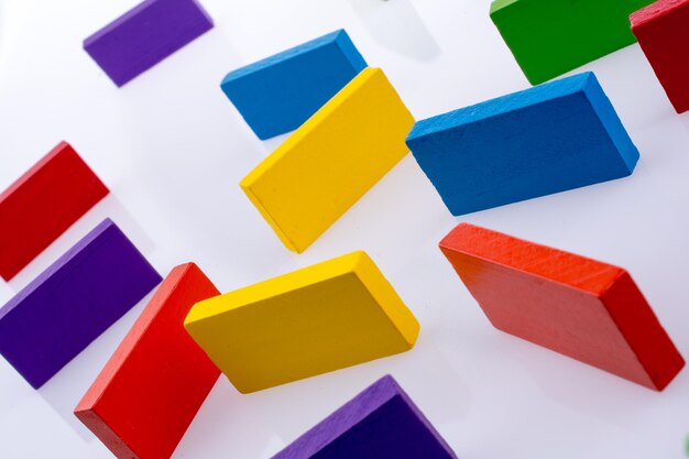 Color dominoes on a white background