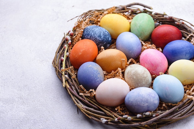 Color Easter eggs painted with natural organic dye