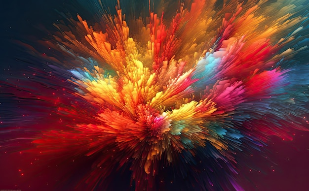 Color explosion in an abstract design Generative Ai