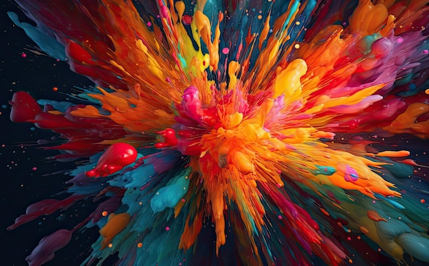 Color explosion in an abstract design Generative Ai