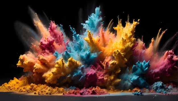 color explosion in black background wallpaper