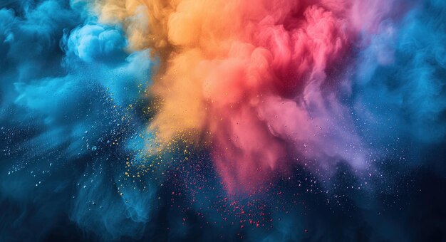 Color explosion colorful rainbow powder flight explosion