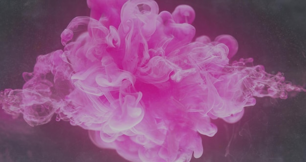 Color explosion ink water splash pink mist cloud