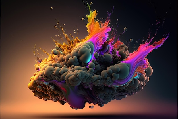 複数の色を使用した色の爆発。ジェネラティブ AI