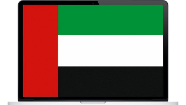 Color flag of the country on the tablet illustration