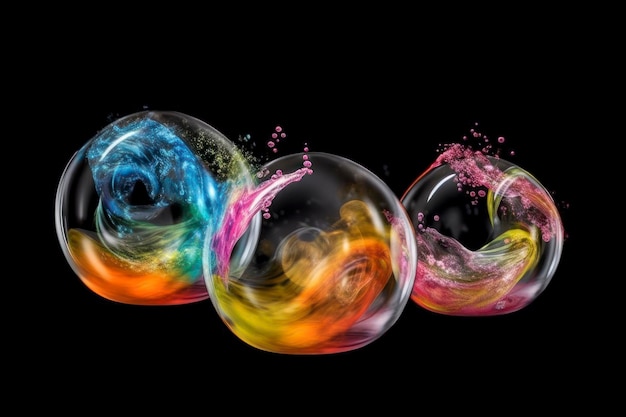 Photo color game of soap bubbles emotional dramatic