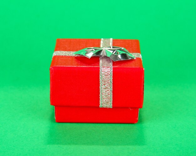 Color gift box with silver ribbon,