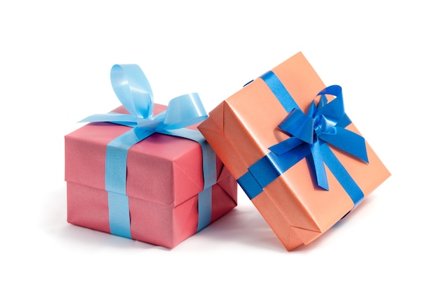 Color gift boxes isolated