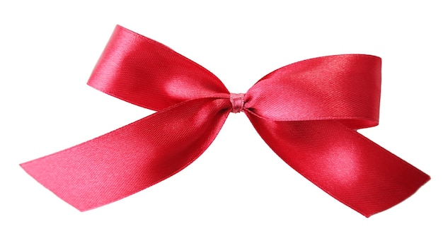 Color gift satin ribbon bow, isolated on white