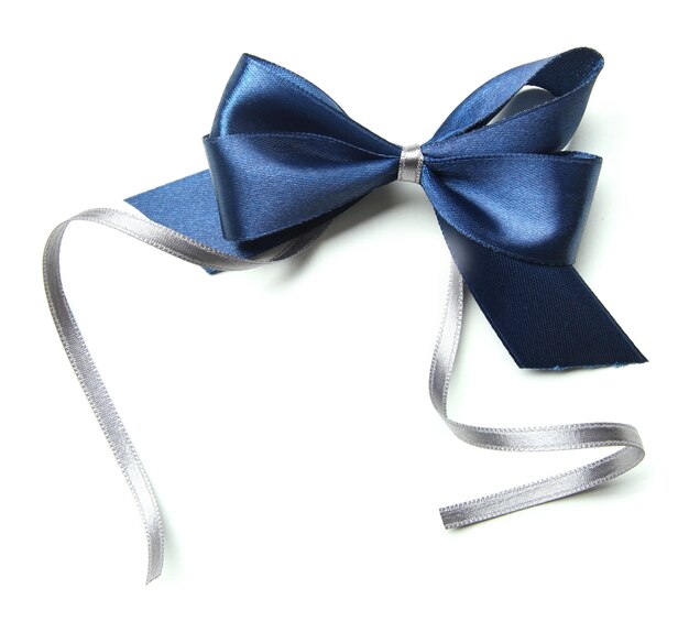 Color gift satin ribbon bow, isolated on white