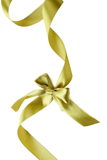 Color gift satin ribbon bow, isolated on white