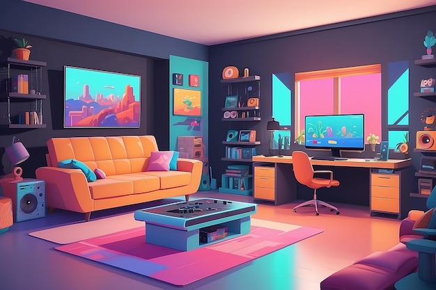Color Harmony Transform Your Space with a GenderNeutral Gamers Retreat