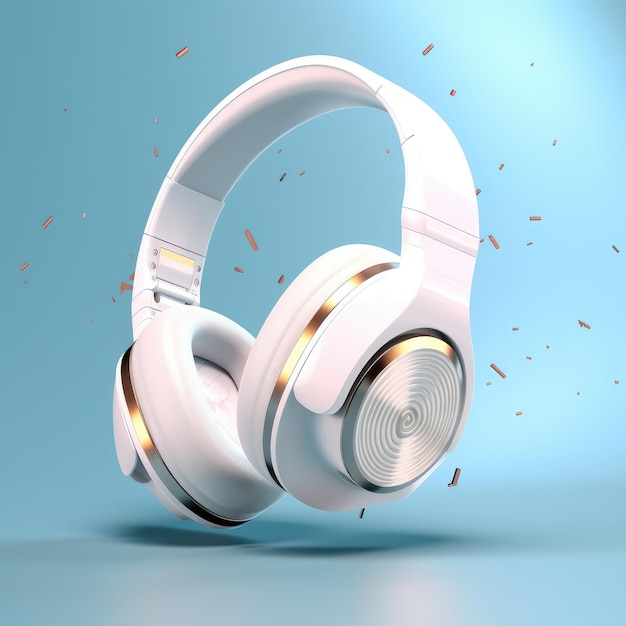 color headphones on pastel background Music concept Generative ai