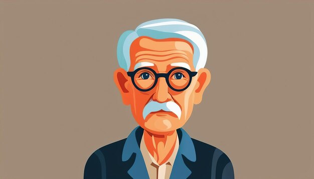 Color Icon Vector of an Old Age Man Modern Design