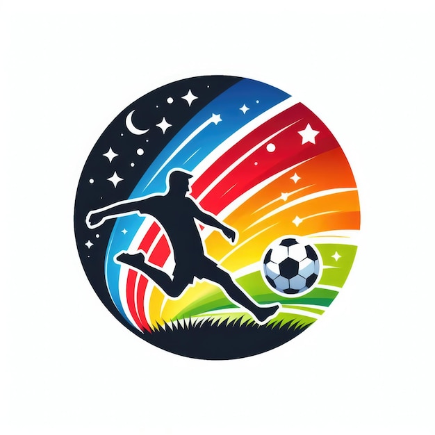写真 サッカーボールの色のロゴテンプレート