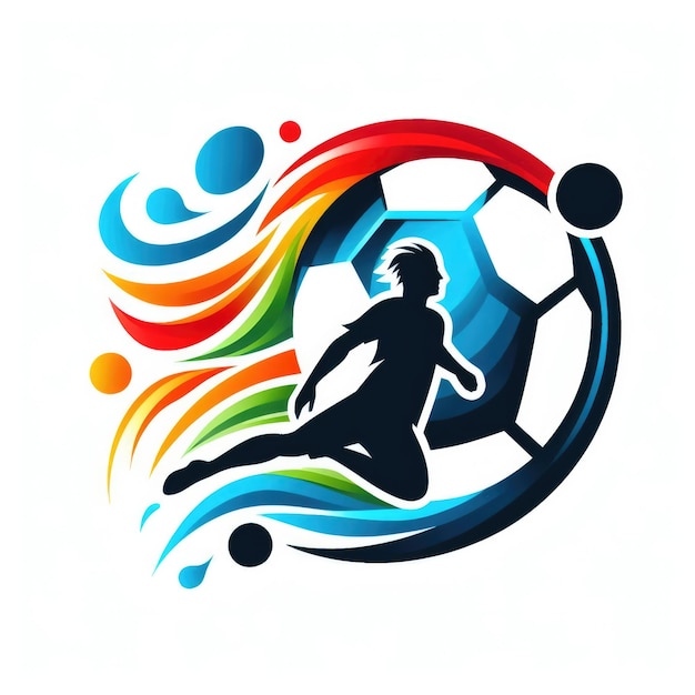 写真 サッカーボールの色のロゴテンプレート