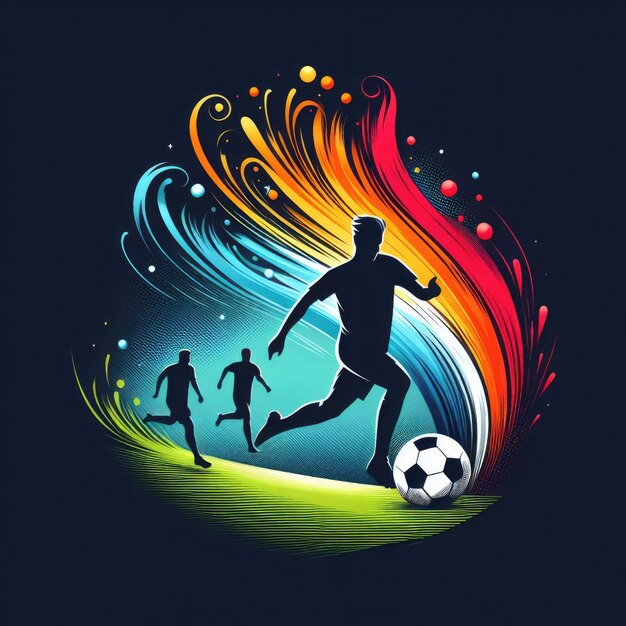 color logo template with soccer ball