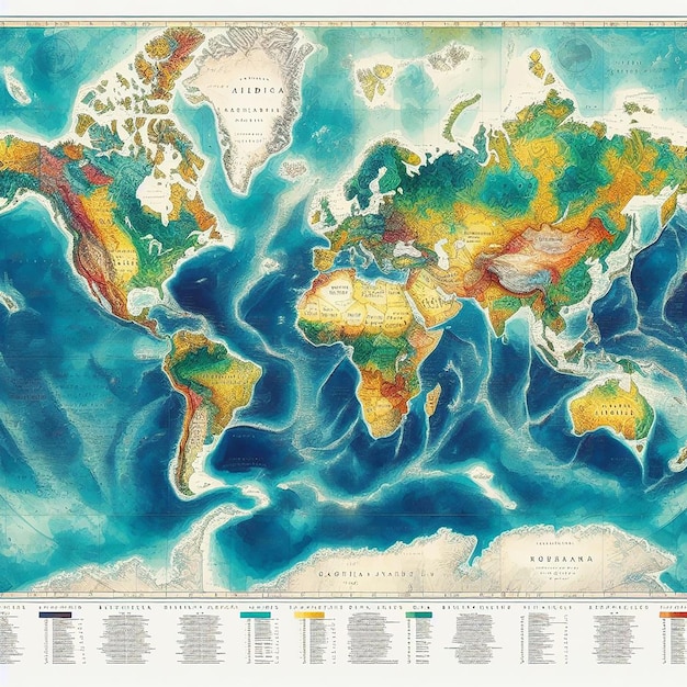 Foto lo sfondo dell'immagine della mappa a colori generato dall'ia