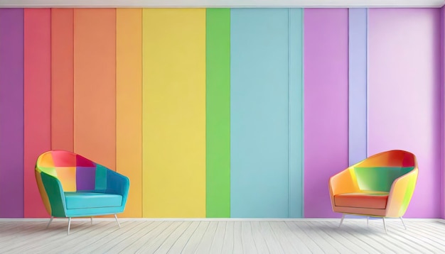 Photo color modern room mockup