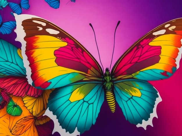 Foto colore farfalla monarca isolato su sfondo bianco