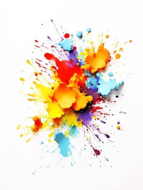 Color paint splash on white background suitable for Holi festival