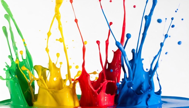 Photo color paints splashes isolated on a white background