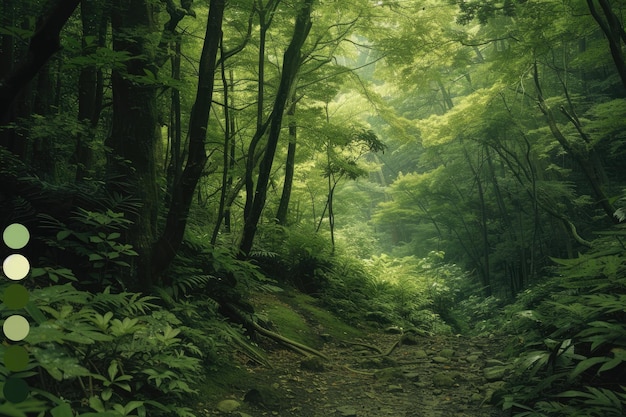 Photo a color palette deriving inspiration from a lush green forest