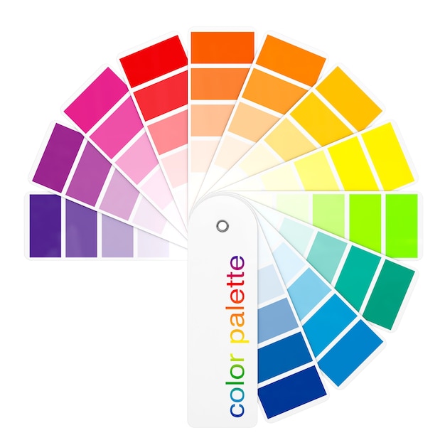 Photo color palette guide on a white background. 3d rendering