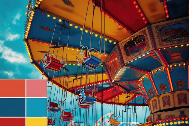 A color palette inspired by the bright and energetic hues of a funfair