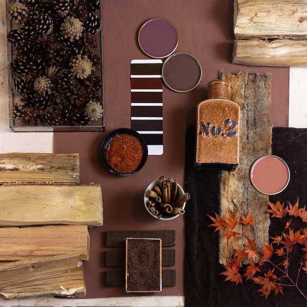 color palette mood board for interior design and decor