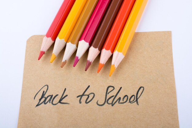 Color pencils and back to school title