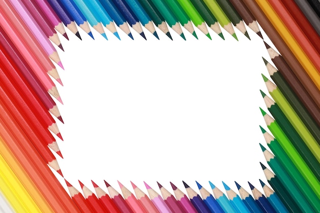 Photo color pencils forming a frame