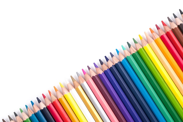 Color pencils isolated on white background