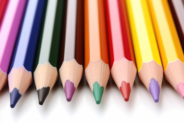 A color pencils isolated on a white or transparent background AI Generated image