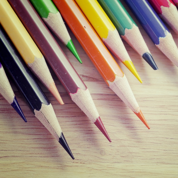 Color pencils old retro vintage style