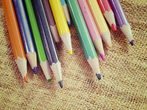 Color pencils old retro vintage style