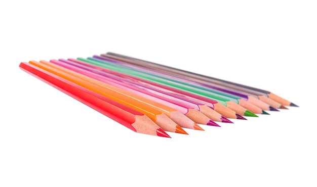 Color pencils set isolated on a white background