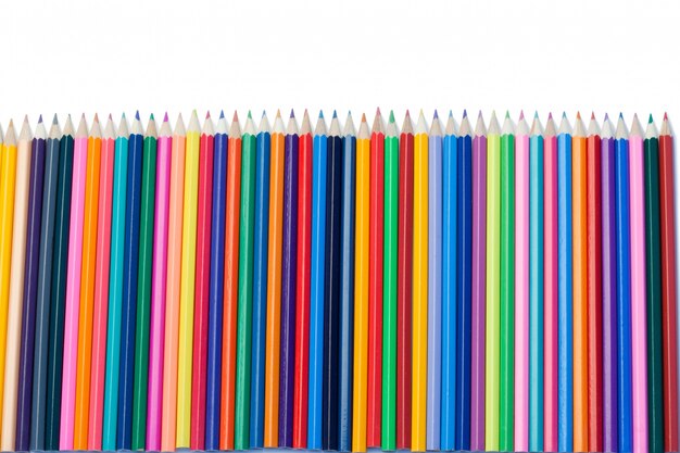 色鉛筆の垂直方向の整列