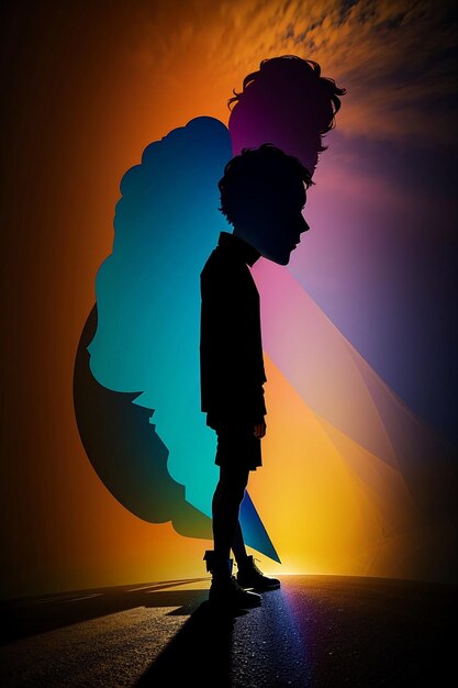 Color photo of the shape of a silhouette generated by AI