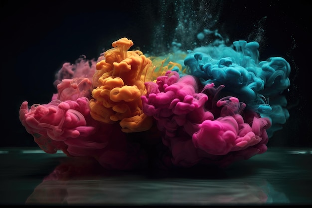 Color pigment cloud in water AI generated