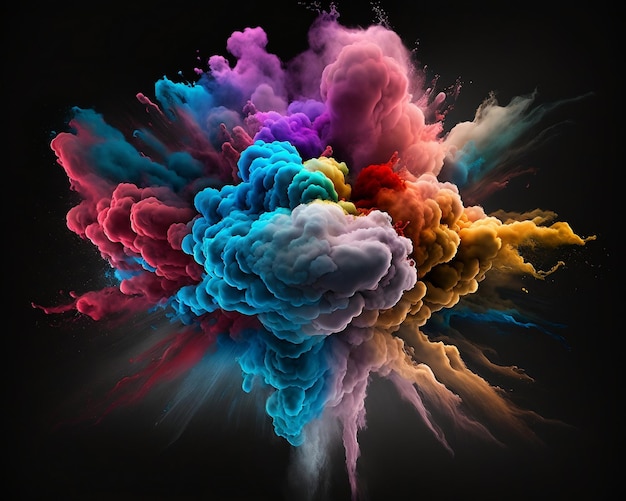 Photo color powder explosion generative ai