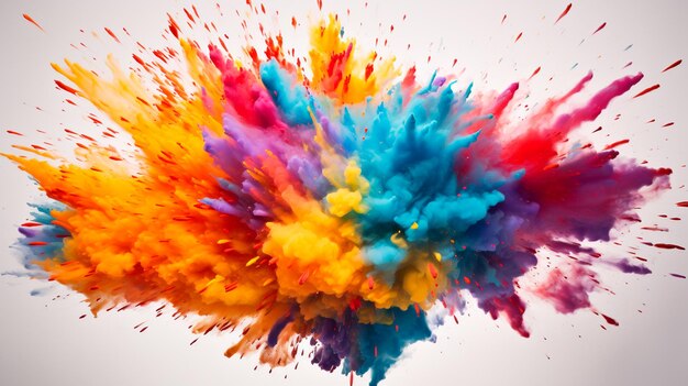 Color powder in the shape of a explosion